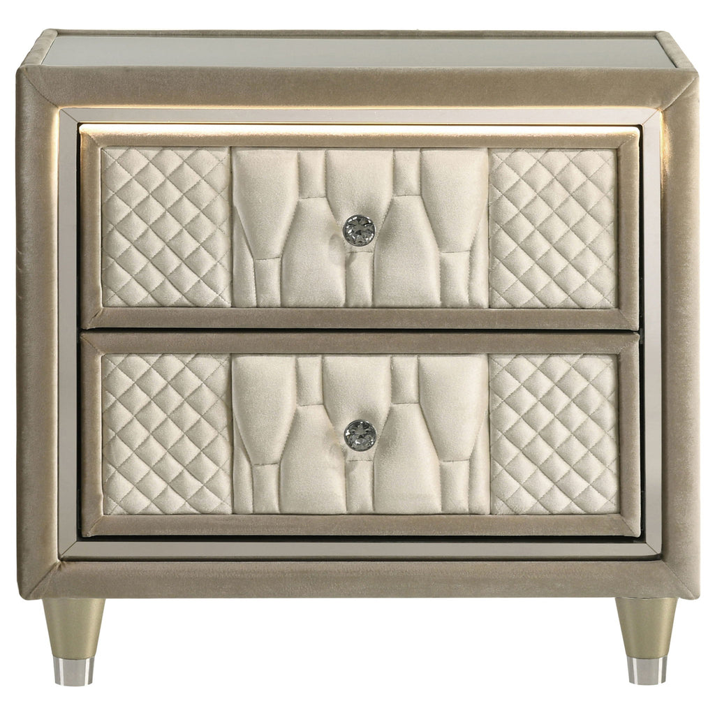 Mika - 2 Drawer LED Nightstand With USB