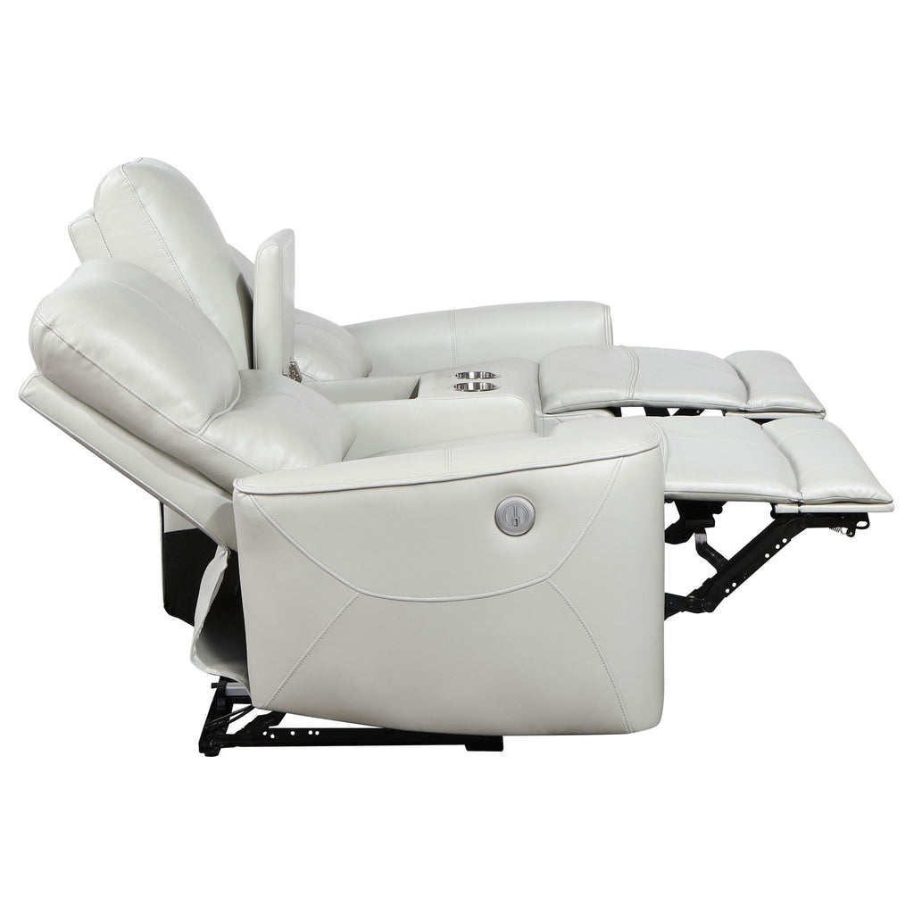 Amberly - 3 Piece Power Reclining Sofa Set - Light Gray