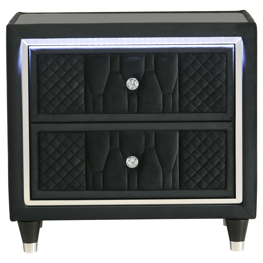 Mika - 2 Drawer LED Nightstand With USB