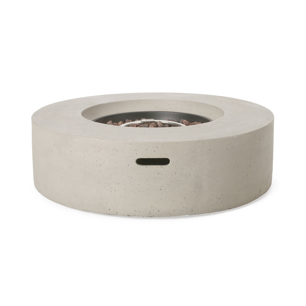 Modern Lightweight Concrete Outdoor Circular Fire Pit 50, 000 Btu