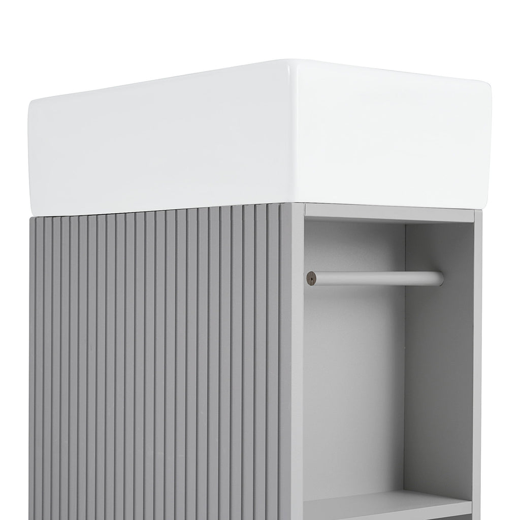 Modern Bathroom Vanity With Sink And 2 Tier Shelf