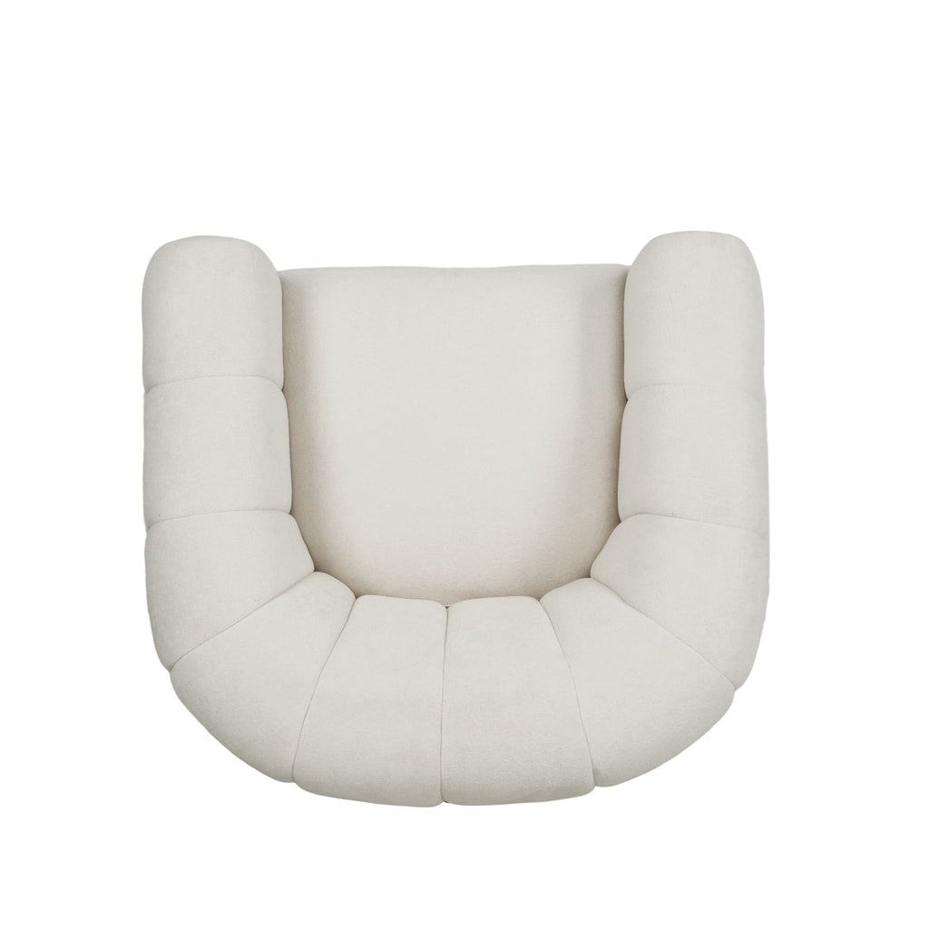 Serenizia - Upholstered Swivel Chair With Channel Tufted