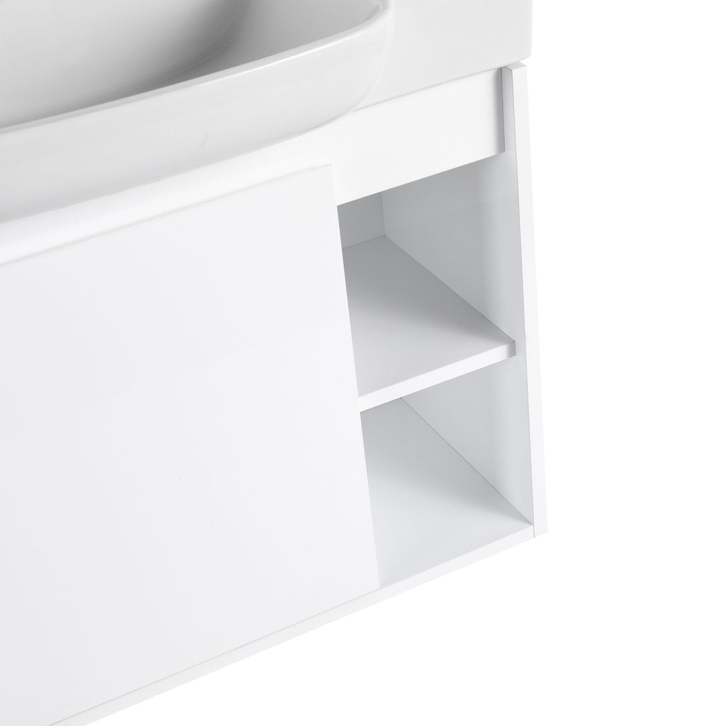 Wall Mounted Bathroom Vanity With Sink & Soft Close Door