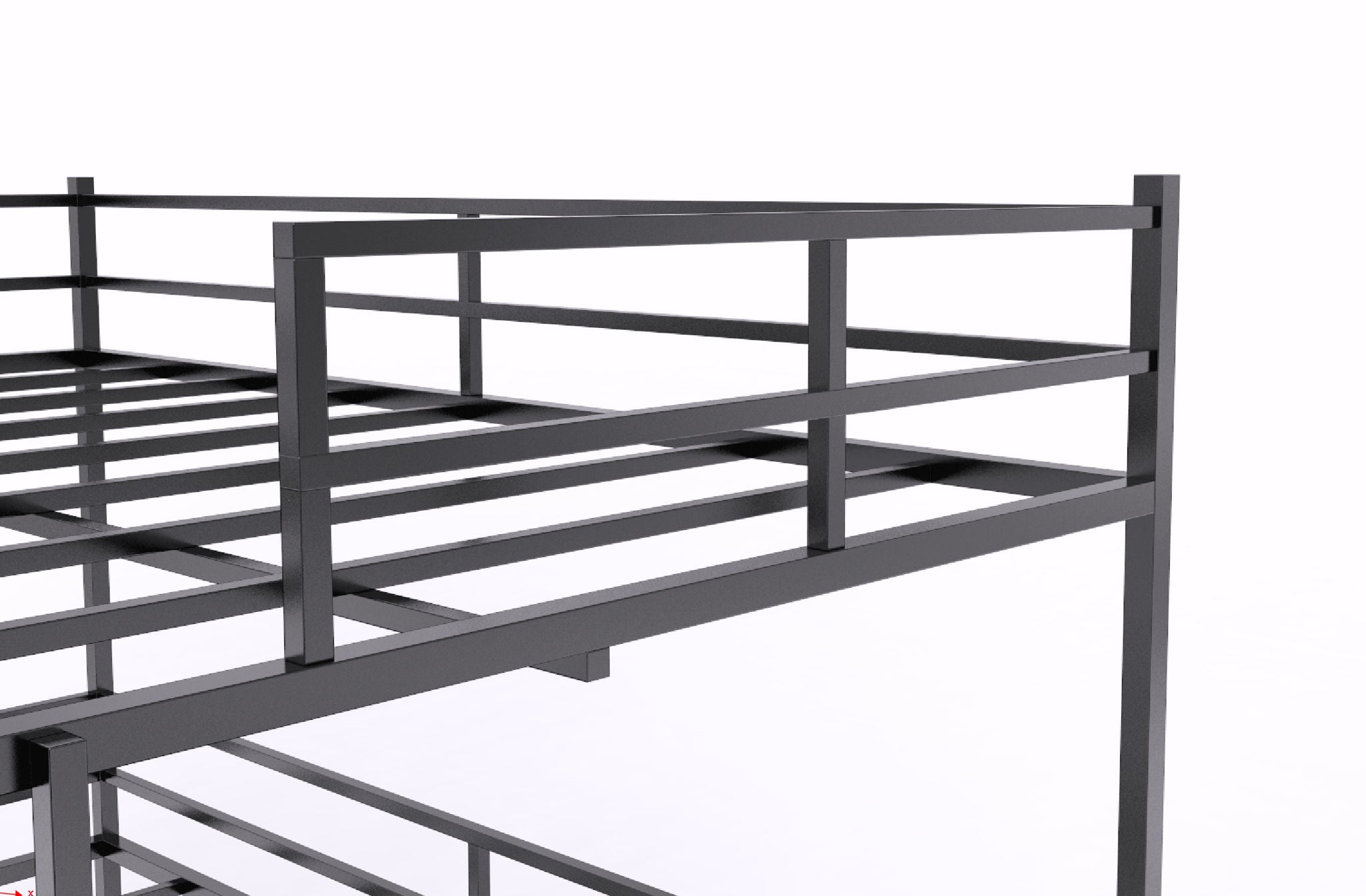 Full Size House Loft Bed With Slide And Ladder - Black