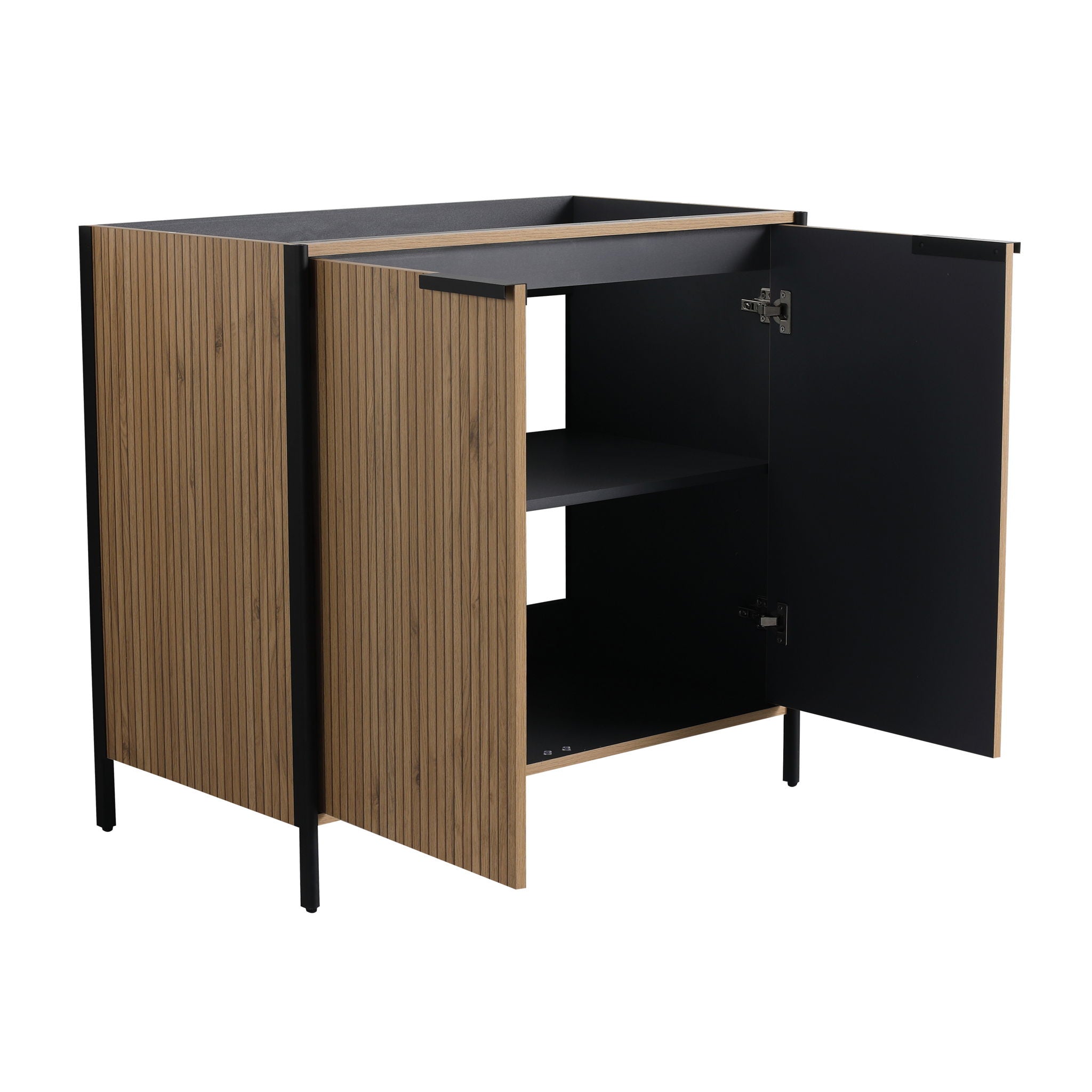 Contemporary Freestanding Bathroom Vanity With Adjustable Shelves