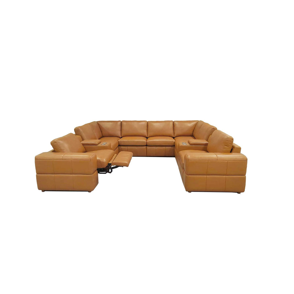 Upholstered Large Arms Sectional With Recliner Seats