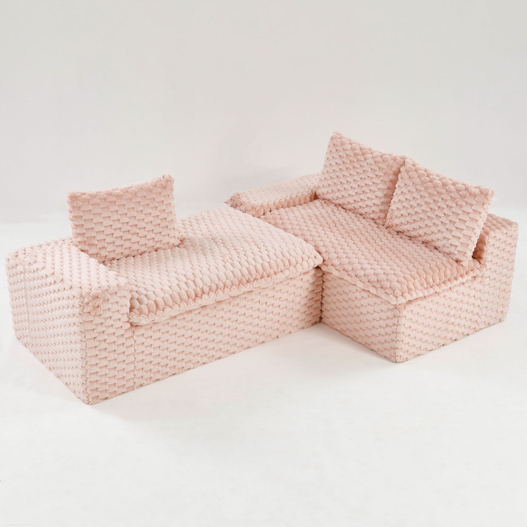 Modular Sofa, Convertible Twin Seat With Chaise Lounge