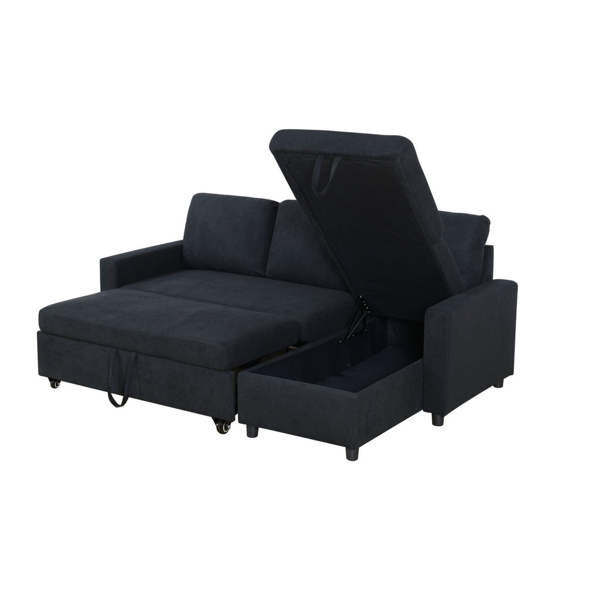 L - Shaped Convertible Sofa Bed With Storage Chaise