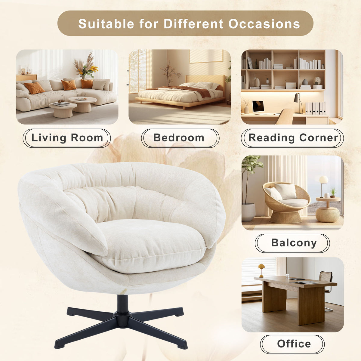 Modern Office Chair With 360 Degree Swivel