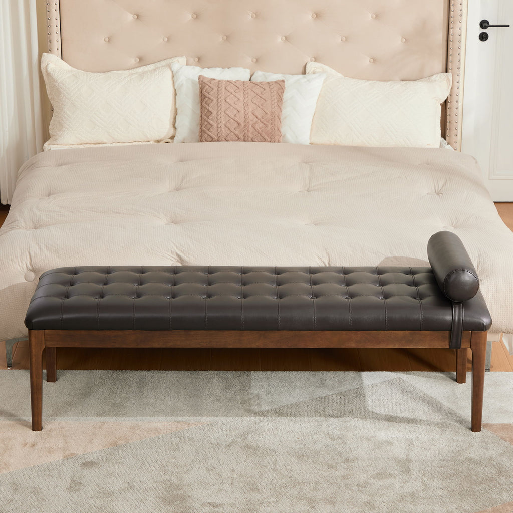 Upholstered End Of Bed Bench With Headrest