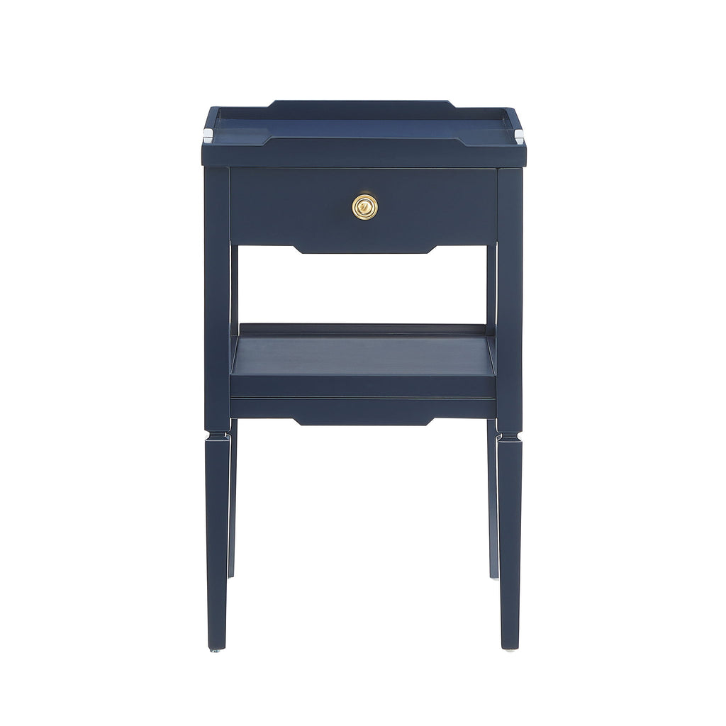Foley - 1 Drawer Nightstand With Pull - Dark Blue