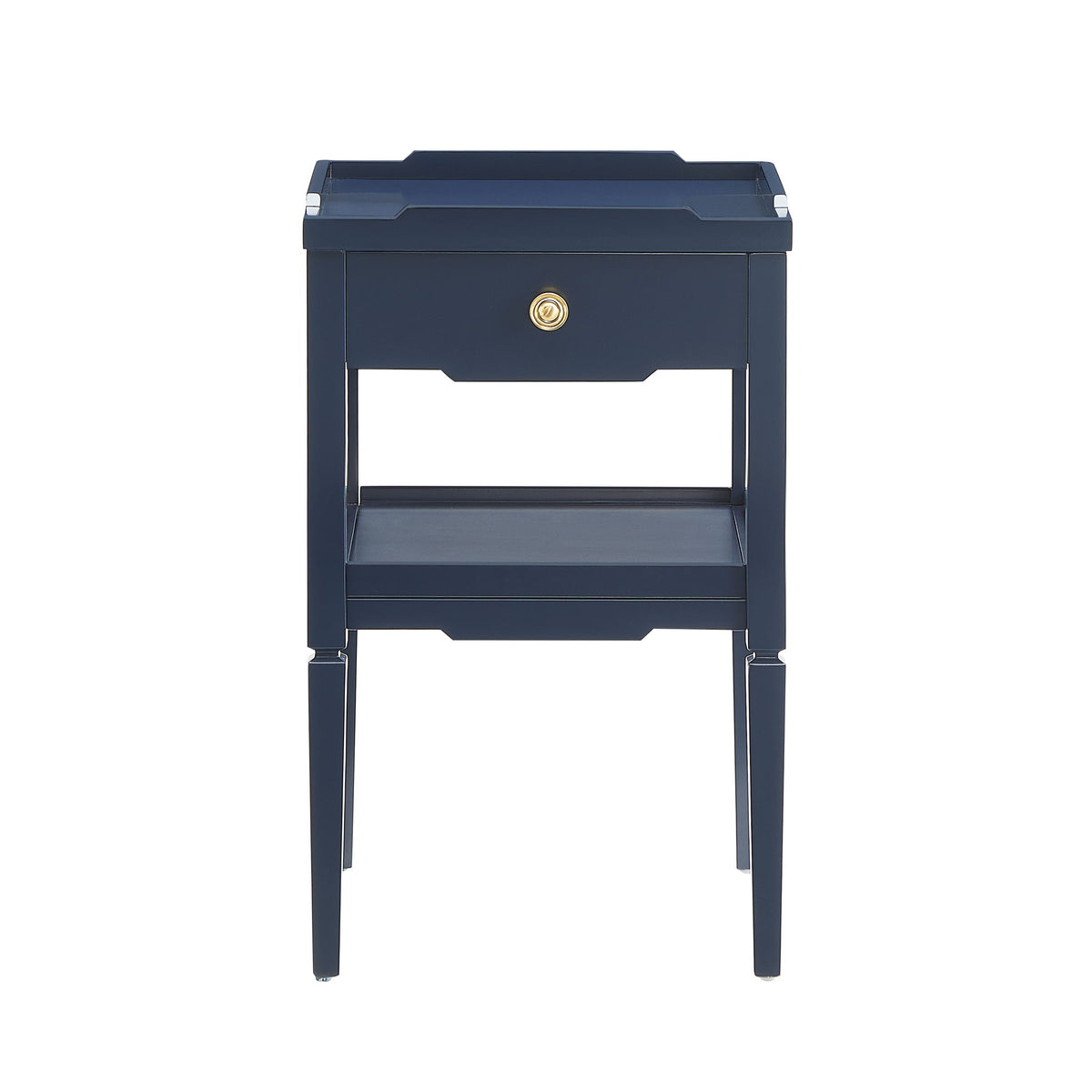 Foley - 1 Drawer Nightstand With Pull - Dark Blue