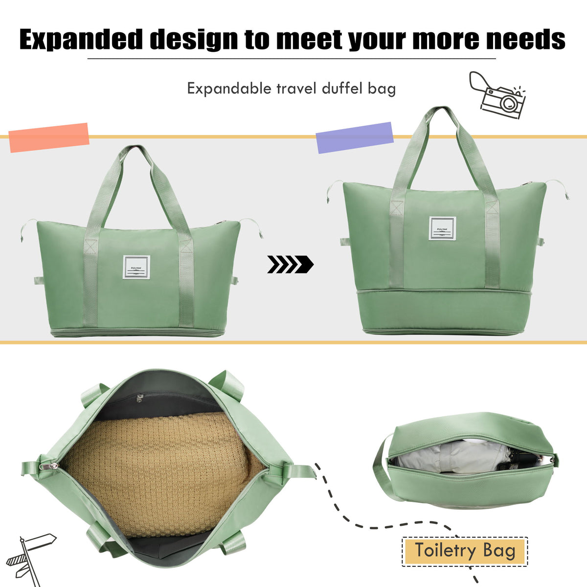 Softside Luggage Expandable Set With Duffel Bag Upright Spinner