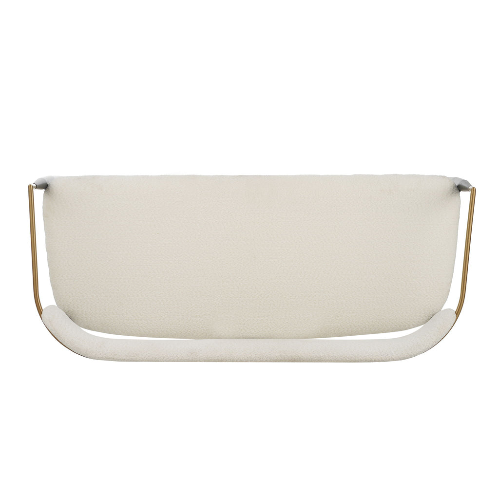 Modern Upholstered Loveseat Settee With Iron Frame