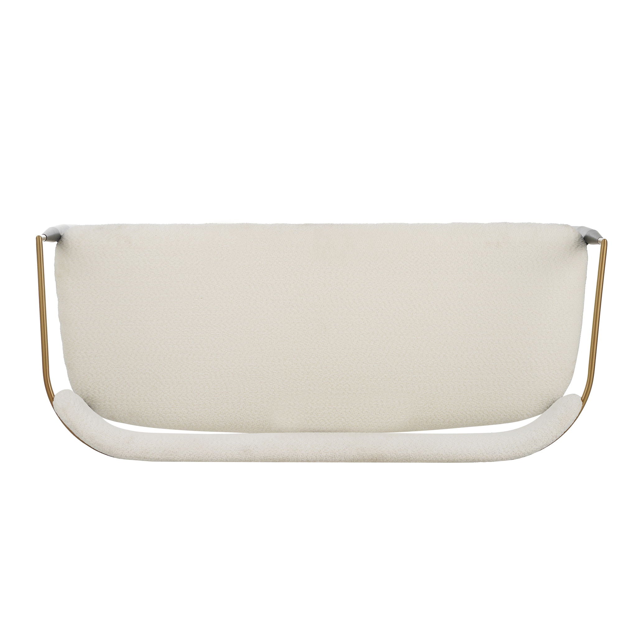 Modern Upholstered Loveseat Settee With Iron Frame