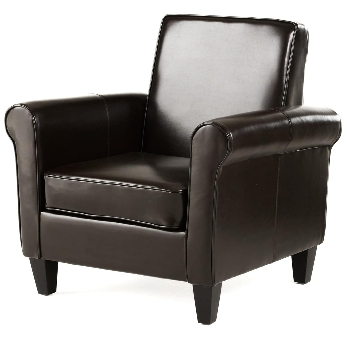 Hollister - Club Chair With Birch Legs - Brown Pu