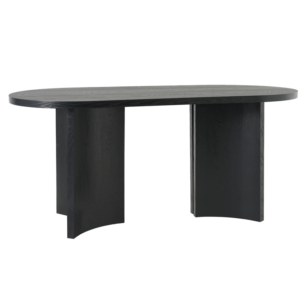 Dining Table With Curved Legs - Black