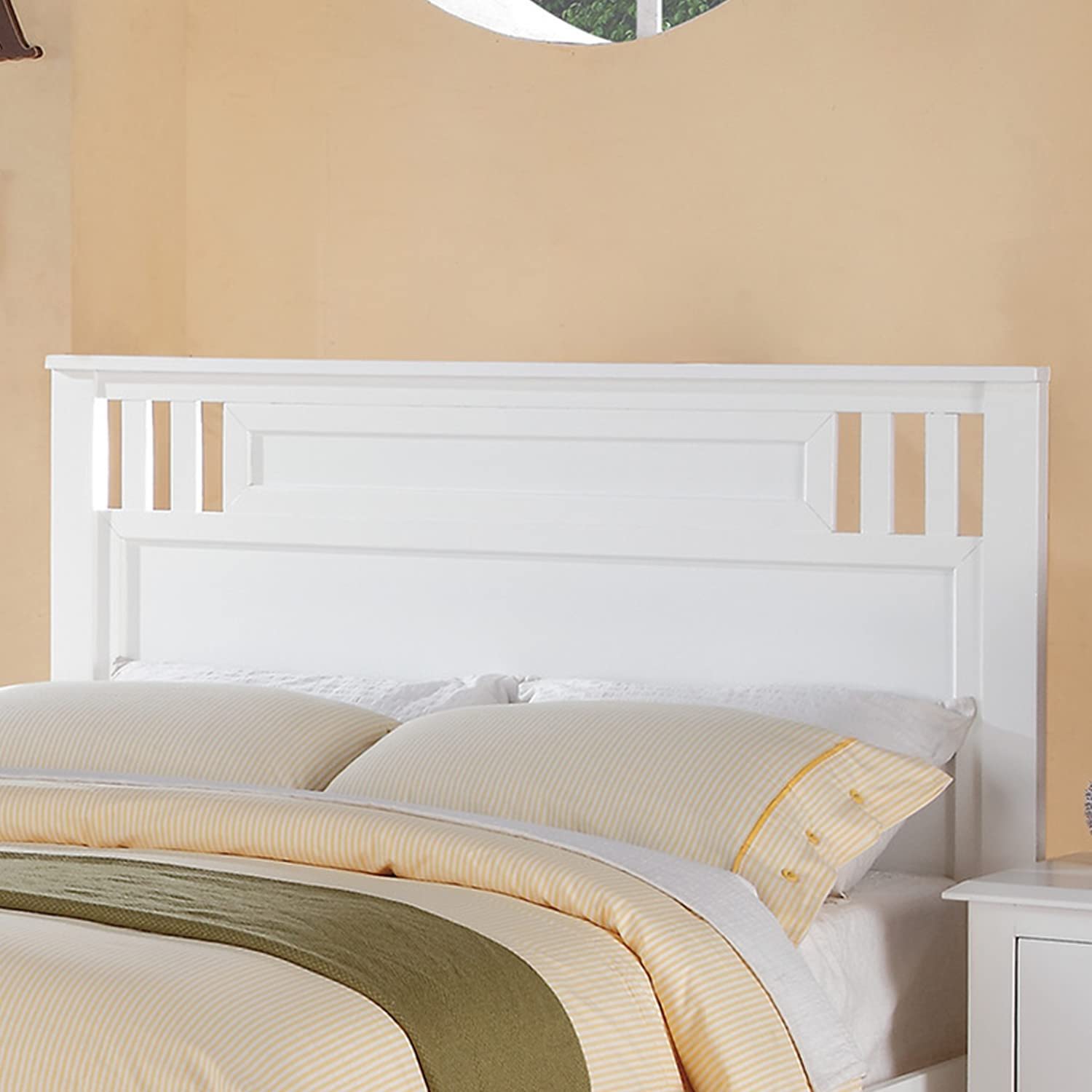 Simple Frame With Headboard And Vertical Carved Design