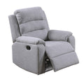 1 Piece Manual Recliner With Padded Seat And Backrest - Gray