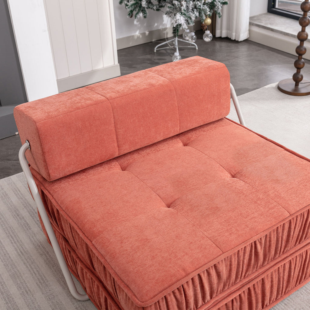 Folding Sofa With Removable Back Cushion, Convertible Futon Sleeper Chair