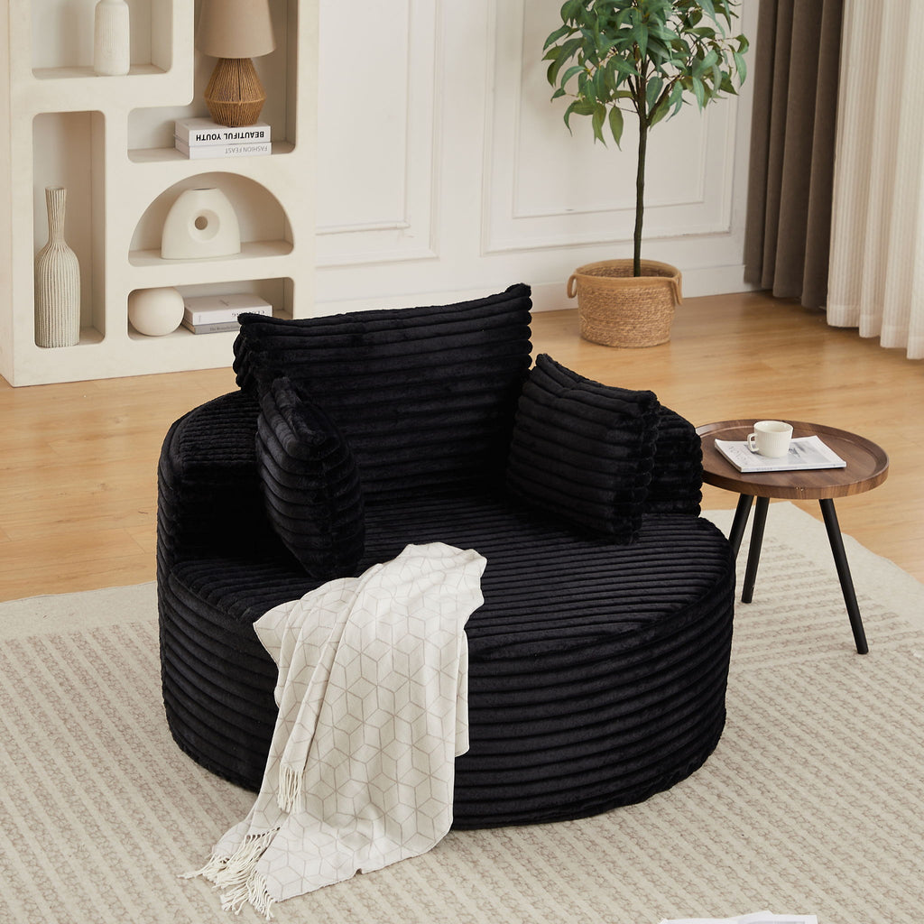 Modern Single Sofa With Backrest Pillow For Living Room