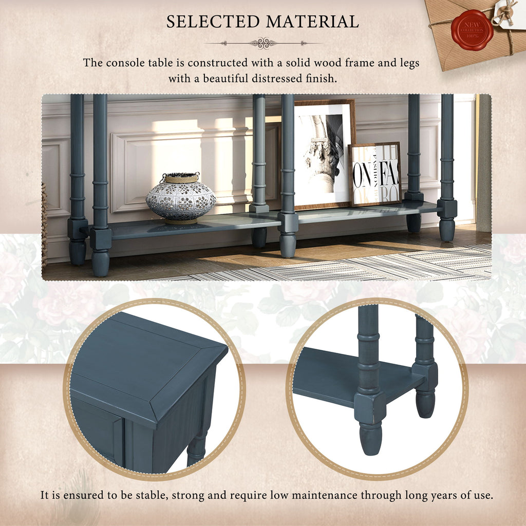 Hearth & Haven Daniel - Console Table With 2 Storage Drawers And Bottom Shelf