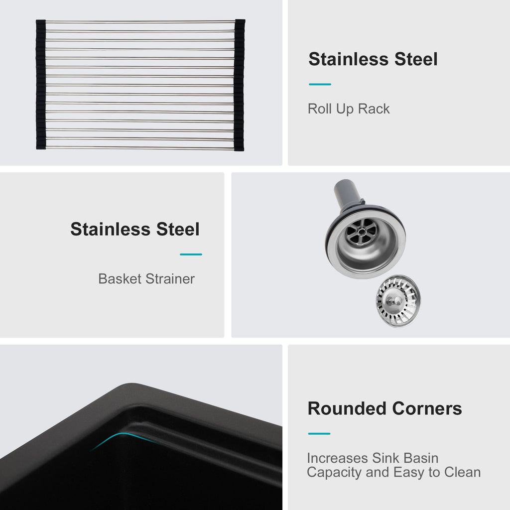 Granite Composite Quartz Kitchen Sink With Workstation Features And Drop In Design