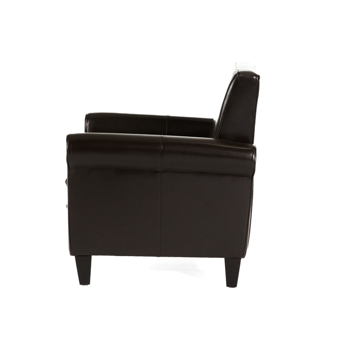 Hollister - Club Chair With Birch Legs - Brown Pu