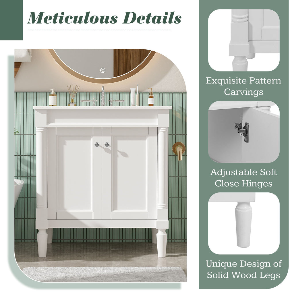 Bathroom Vanity Cabinet With Sink, Soft Close Doors, Storage Cabinet