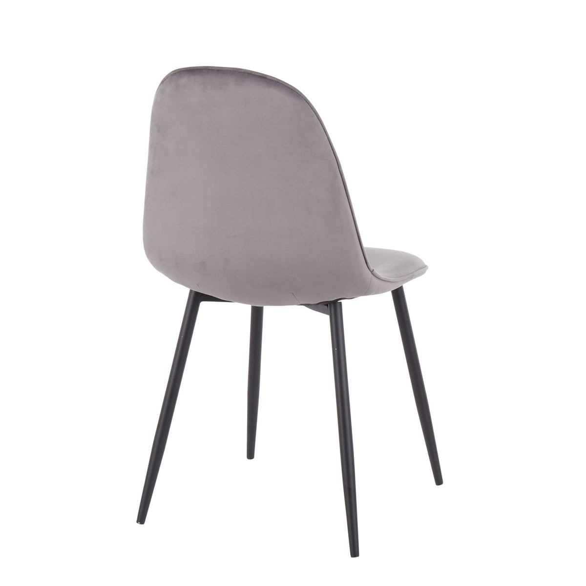 Pebble - Contemporary Chair (Set of 2) - Gray - Velvet