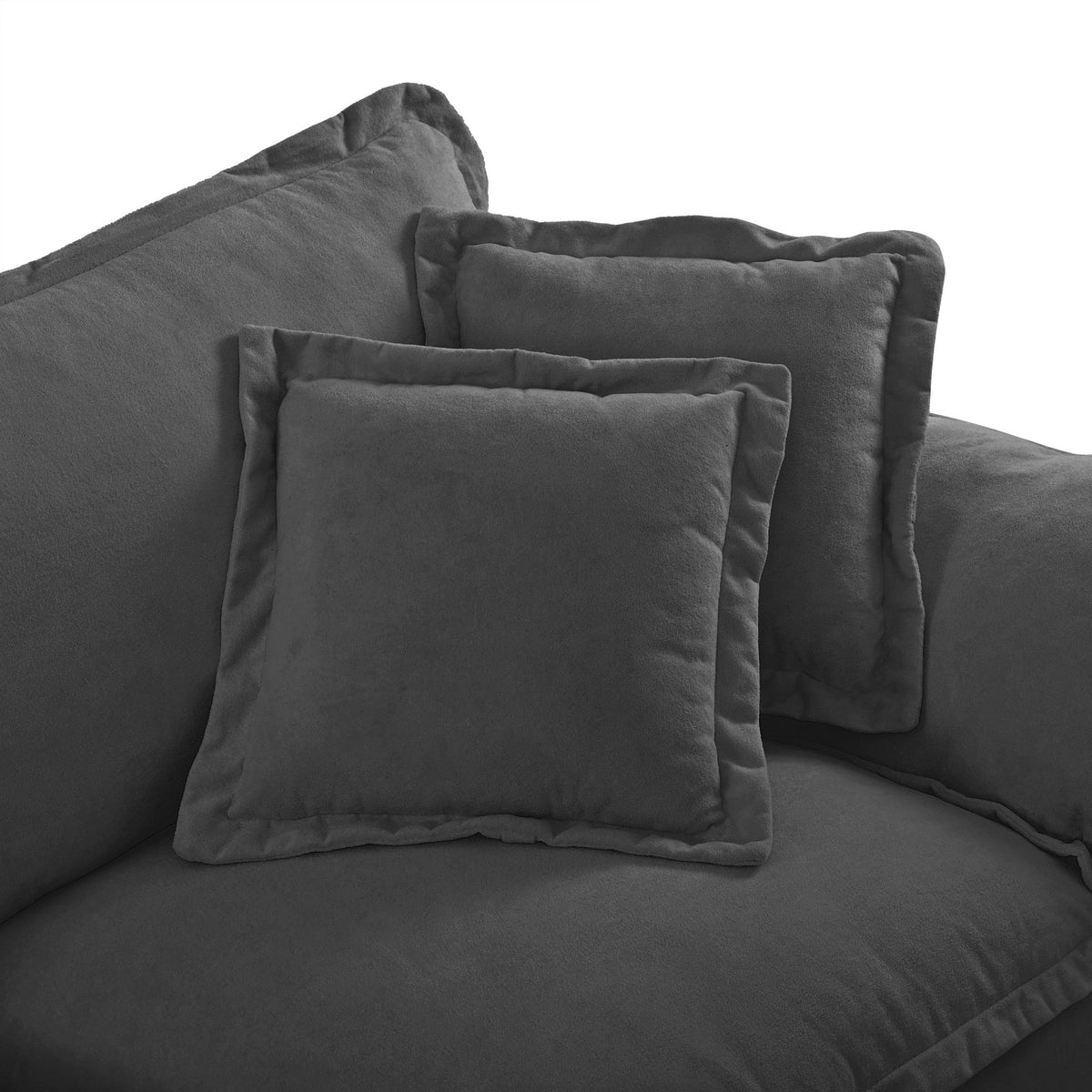2 Seater Modular Loveseat With Curved Armrests
