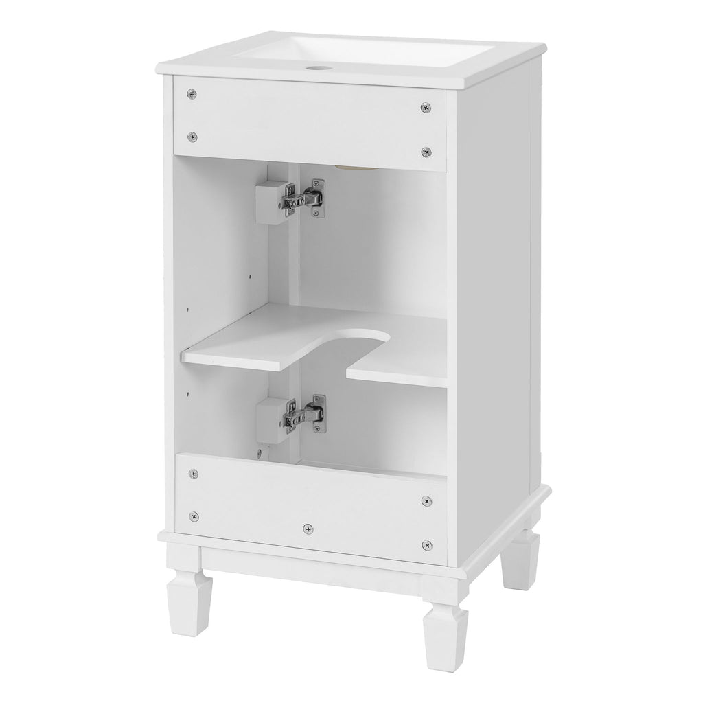 Bathroom Vanity With Sink, Soft-Closing Door, Adjustable Shelf