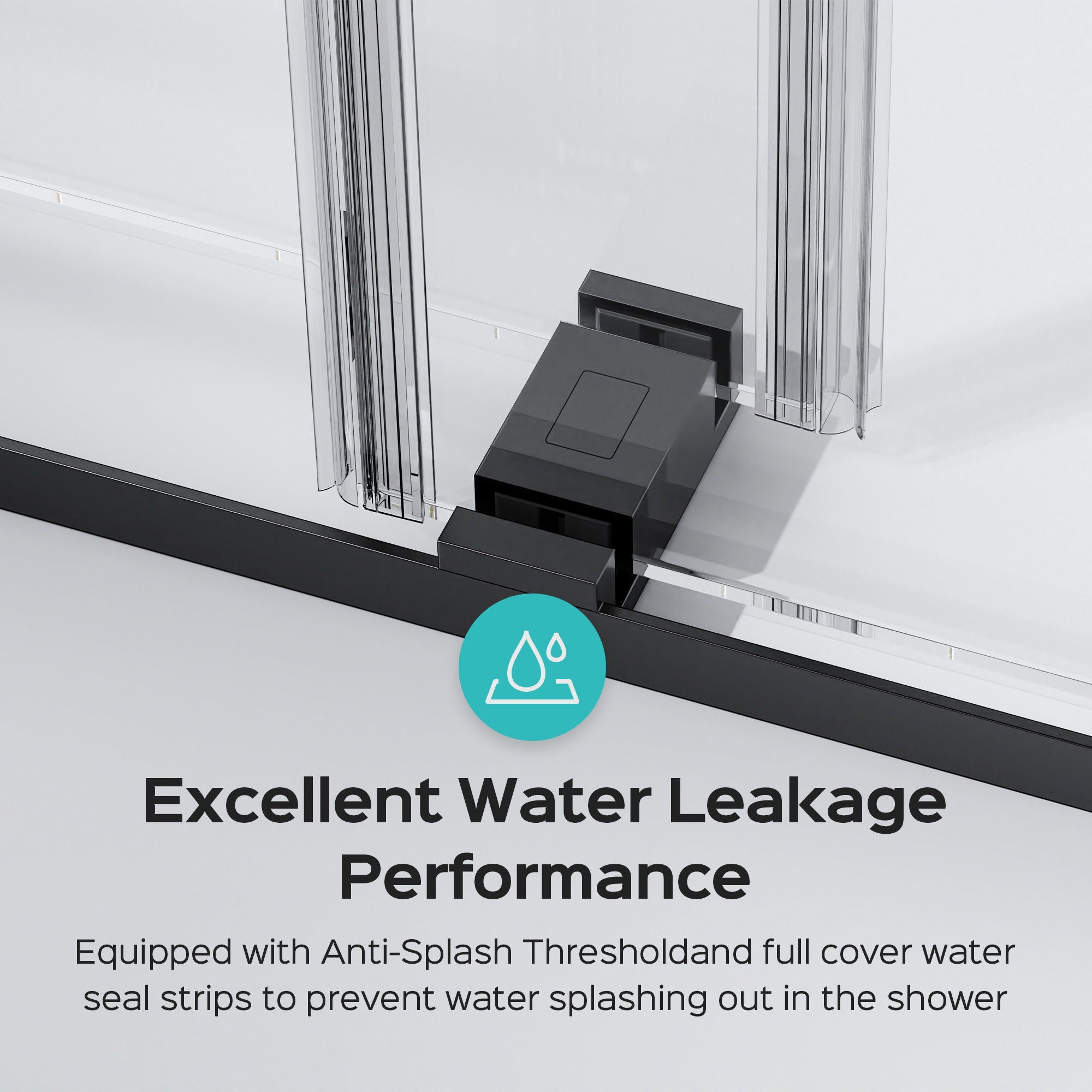 Frameless Double Sliding Shower Door In, Thick Tempered Glass, Reversible Installation