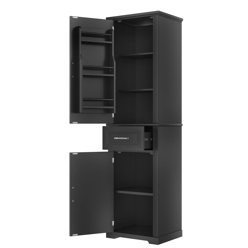 Tall Freestanding Bathroom Storage Cabinet With Adjustable Shelf, 2 Door Design