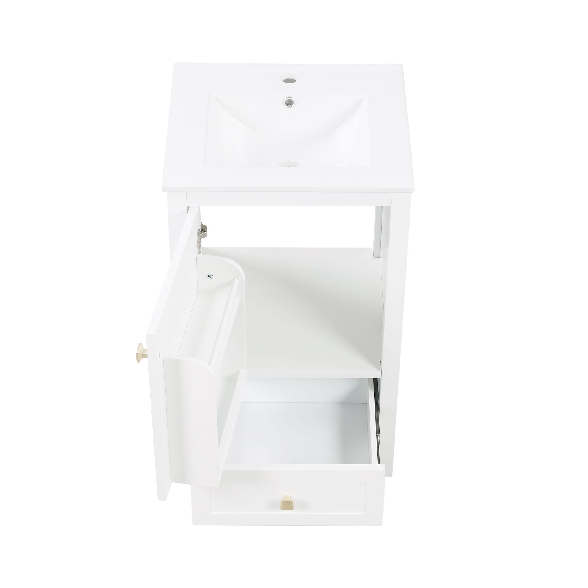 Bathroom Vanity With Sink, Soft Closing Cabinet Door, Storage Rack And Drawer