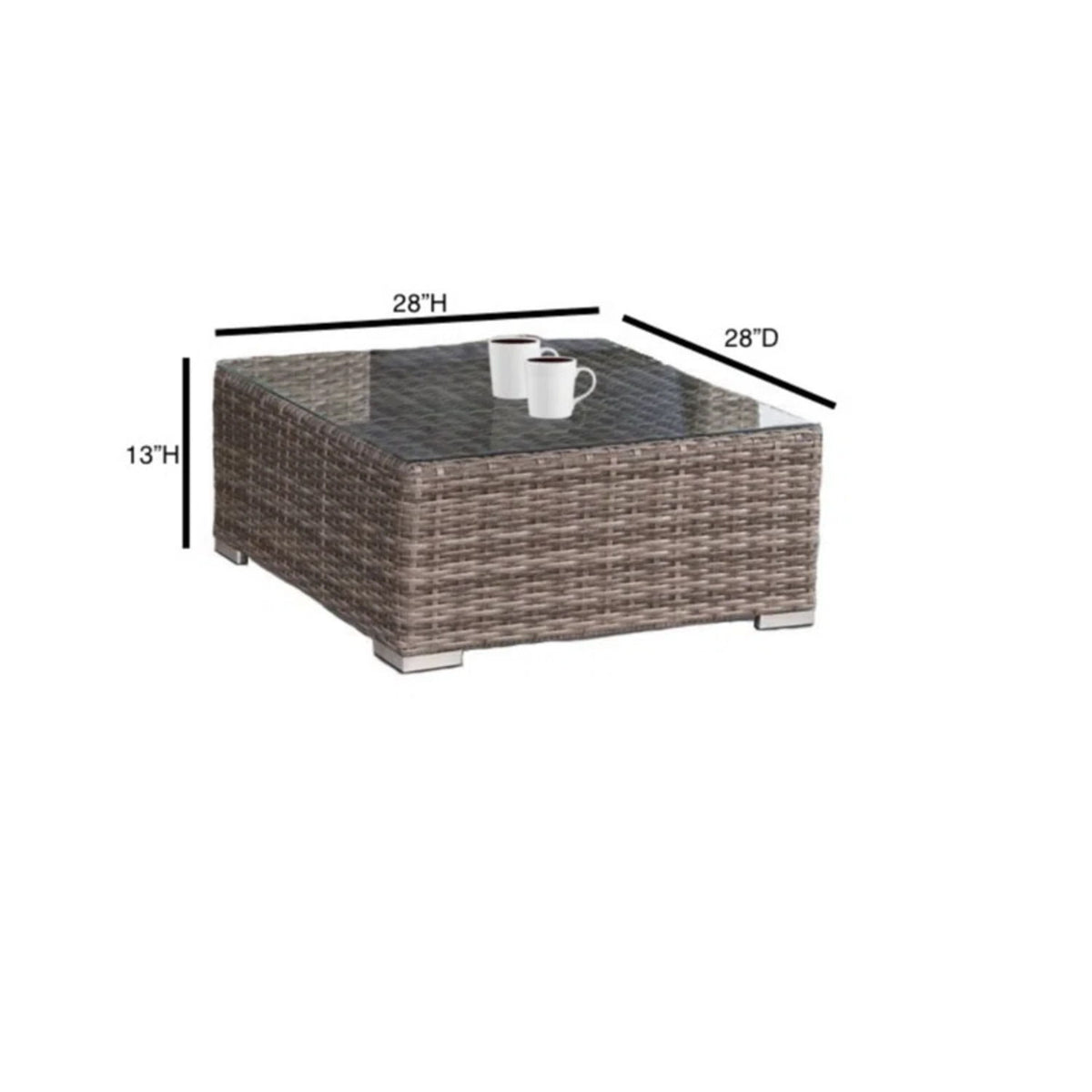6 Seat Rattan Outdoor Lounge Set Durable - Gray Mix