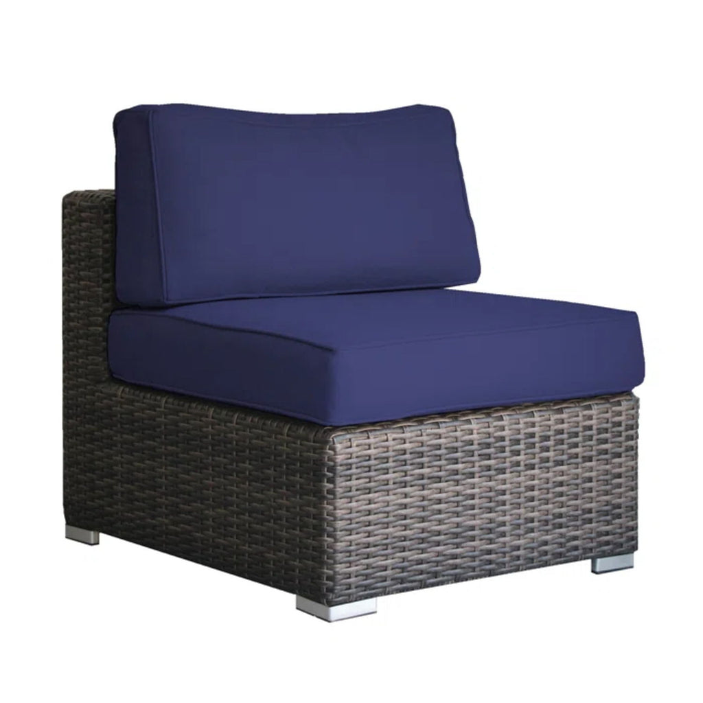 Wicker Seating Group Set With Table And Cushions