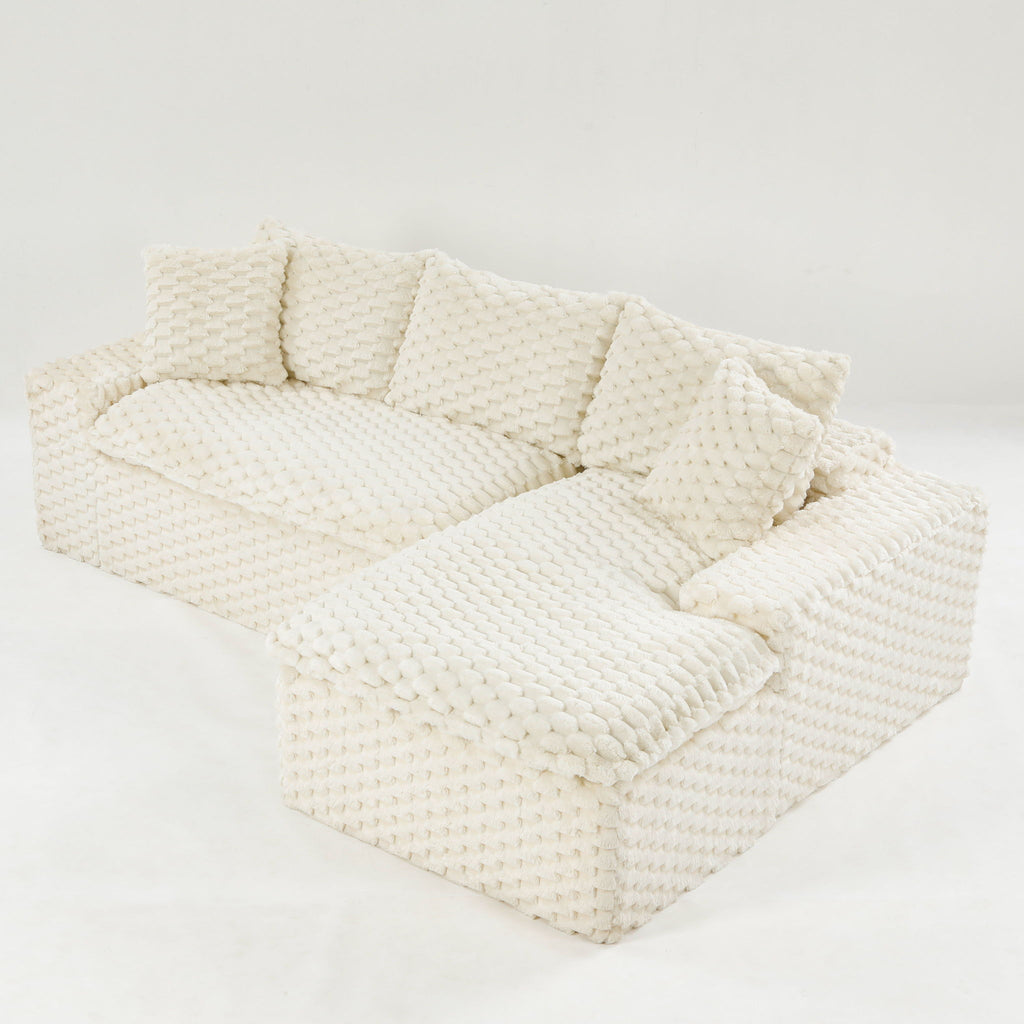 Modular Sofa, Convertible Twin Seat With Chaise Lounge