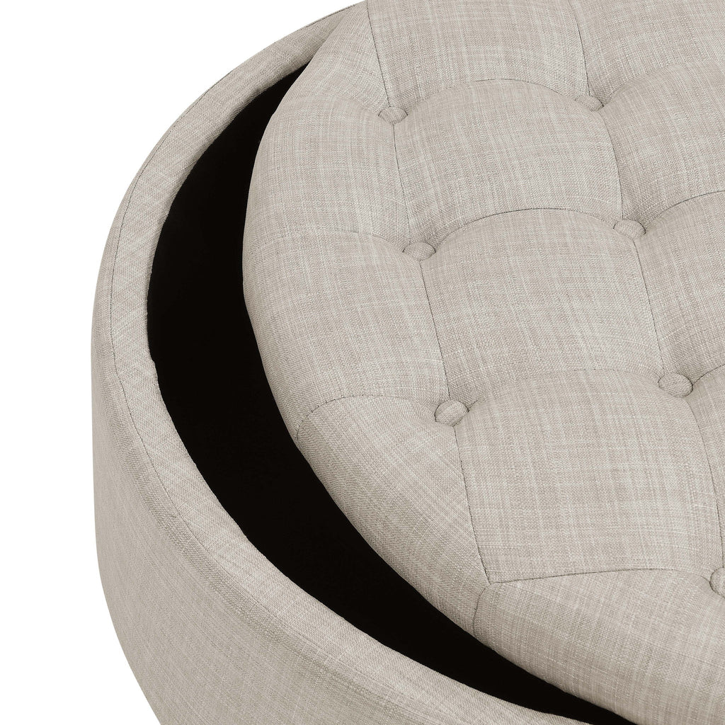 Tufted Storage Ottoman With Upholstery