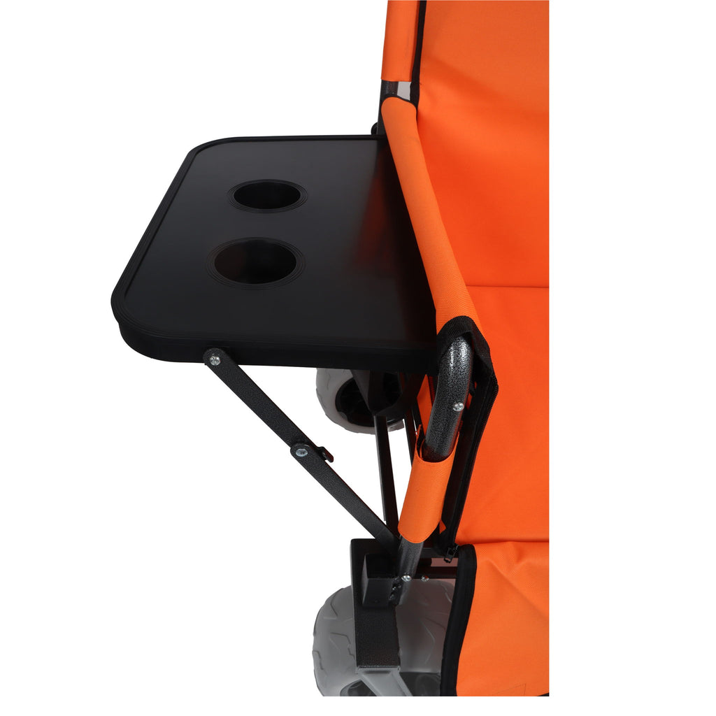 3 In 1 Folding Wagon With Bench Seat & Rear Mounted Tabletop - Orange