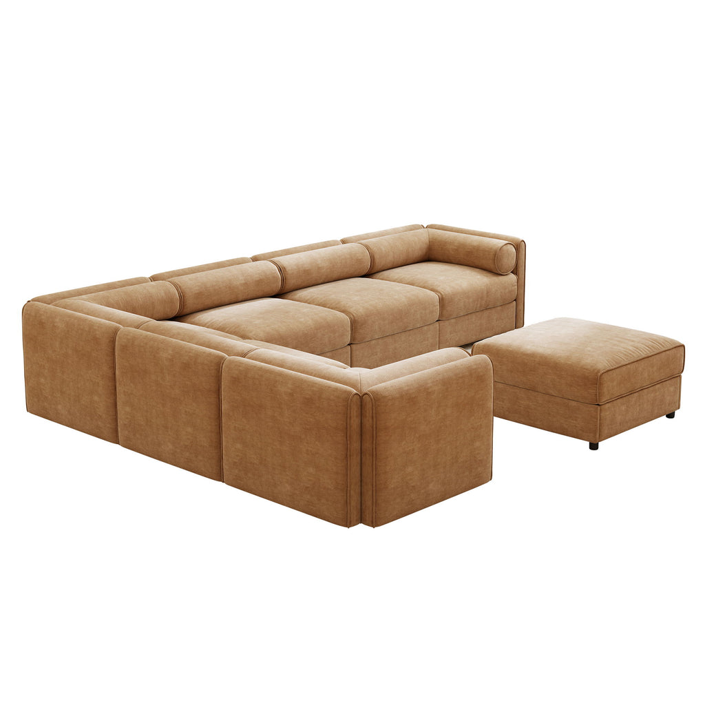 Contemporary Elegant Sofa With Storage And Ottoman