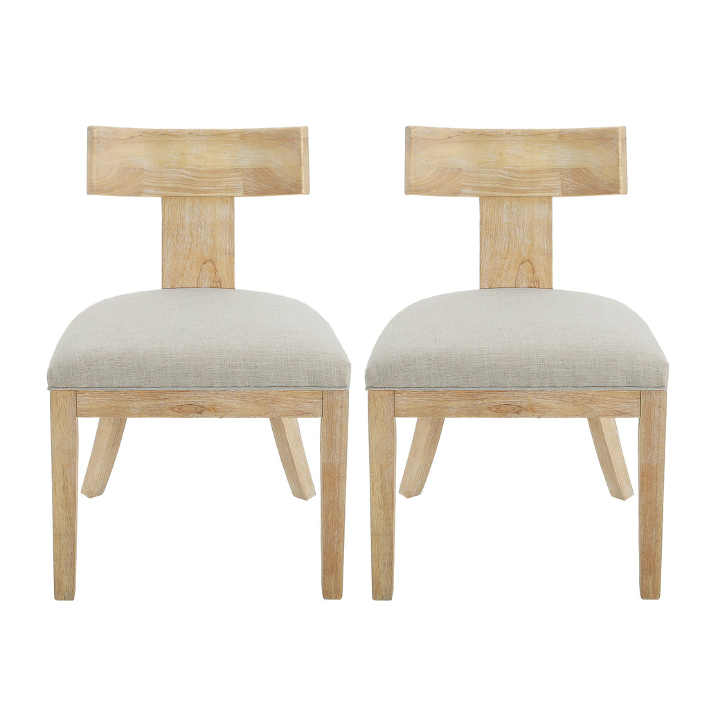 Modern Dining Chair With Fabric Upholstery In Elegant Design - Linen