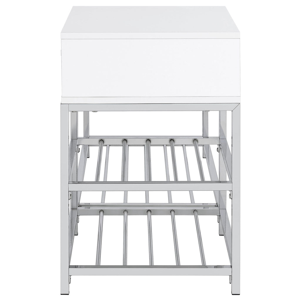 Yesler - 1 Drawer Storage Bench - Glossy White