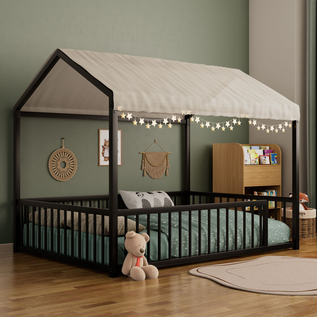 Montessori Floor Bed Frame With House Shape