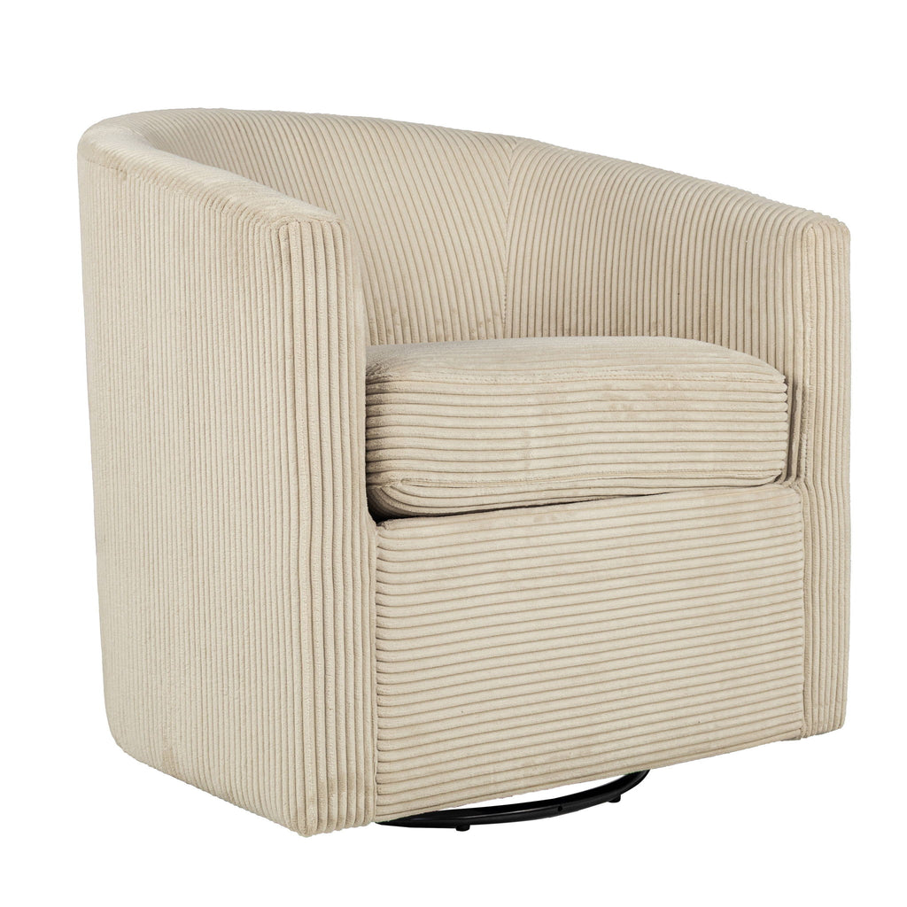 Swivel Accent Chair With U Backrest, Plush Cushion Living Room Furniture