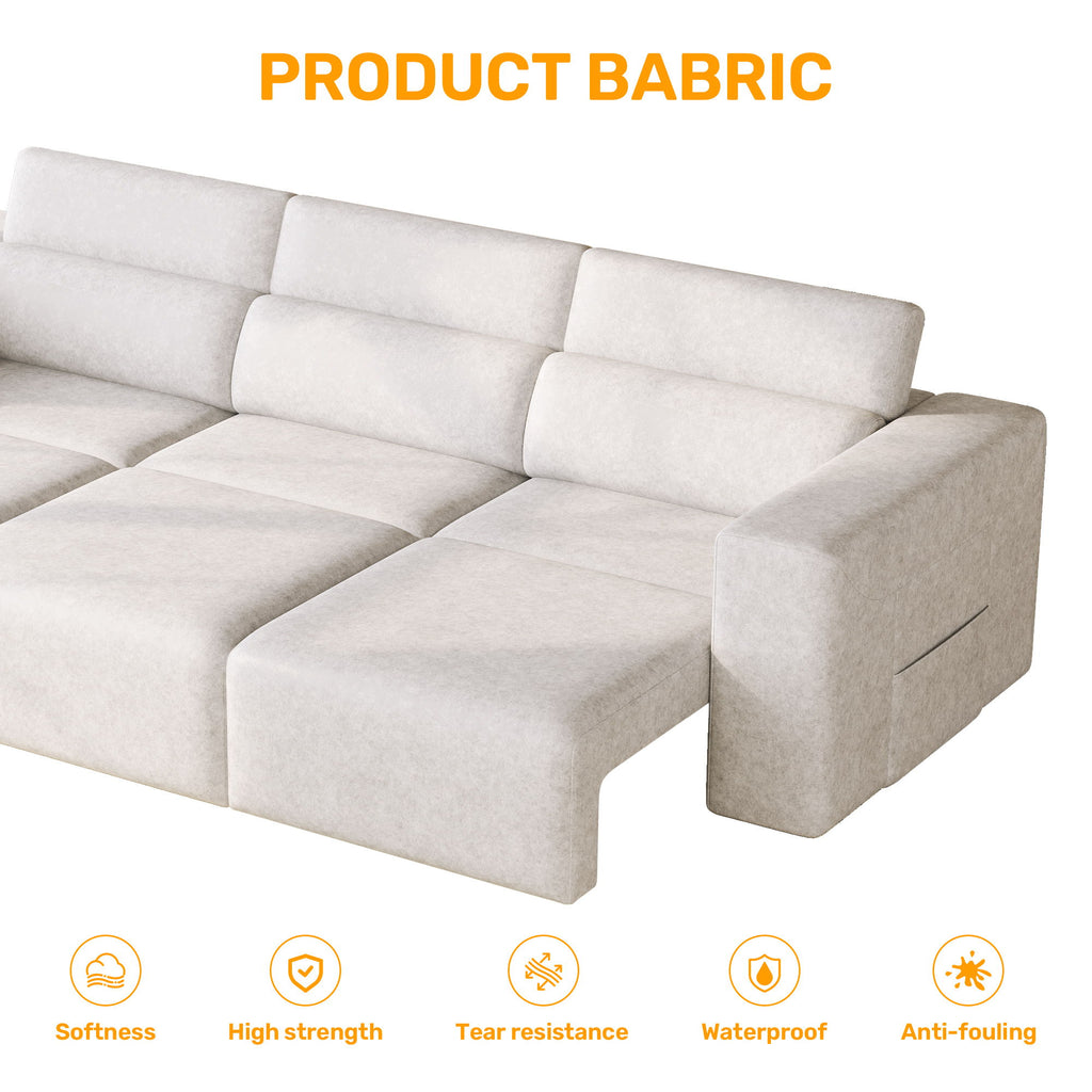 3 Seater Power Recliner Sofa With Wireless Charging And Remote Control - Gray