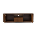 70" TV Stand With Ample Storage, Curved Corners - Dark Brown