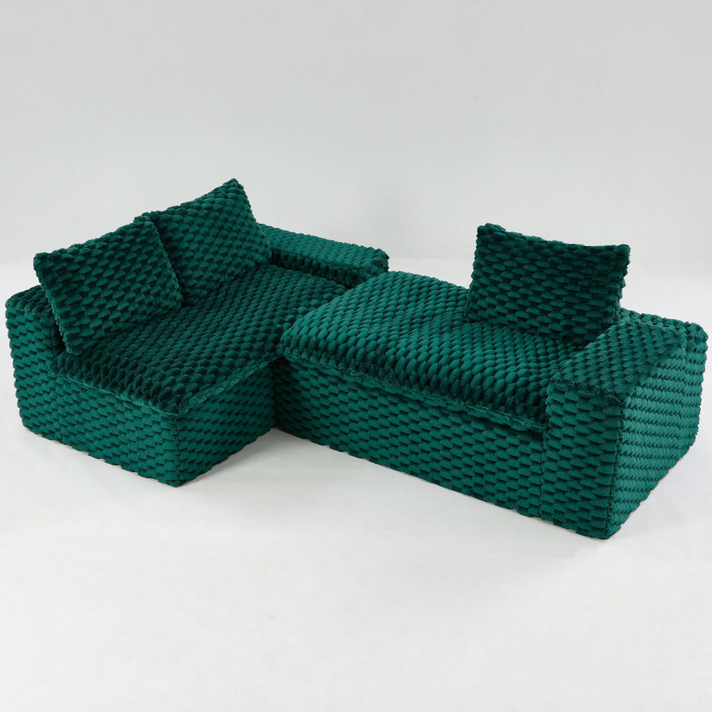Modular Sofa, Convertible Twin Seat With Chaise Lounge