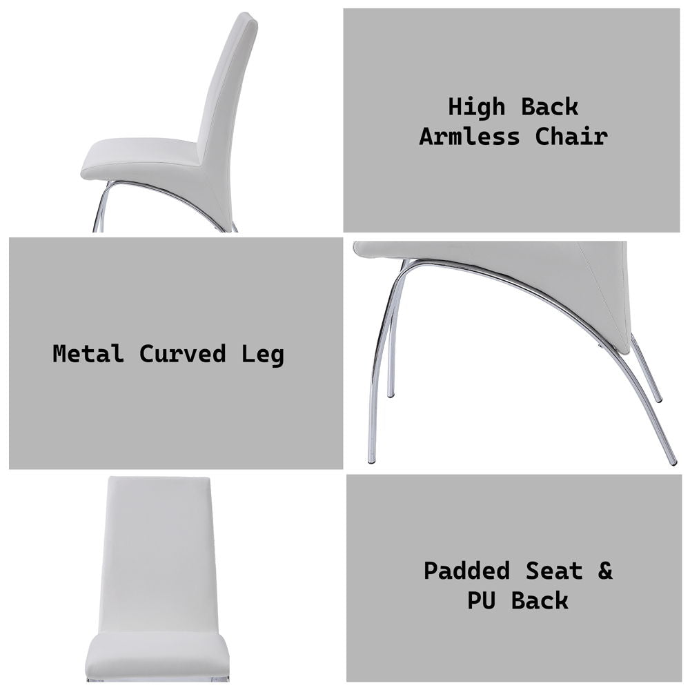 Pervis - Side Chair (Set of 2) - White Synthetic Leather & Chrome
