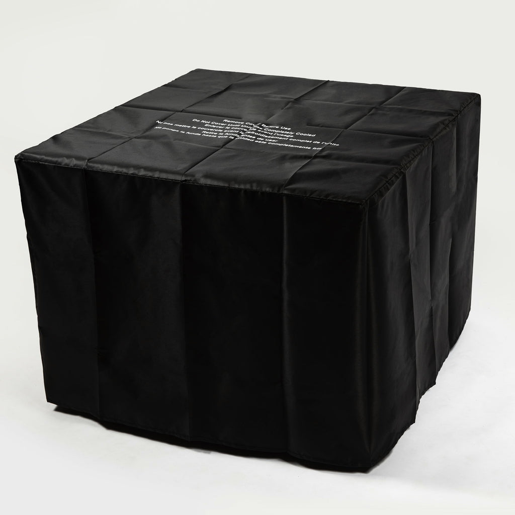 Morden Steel Fire Pit Table With Marble Tile Tabletop, Glass Wind Guard And Lid